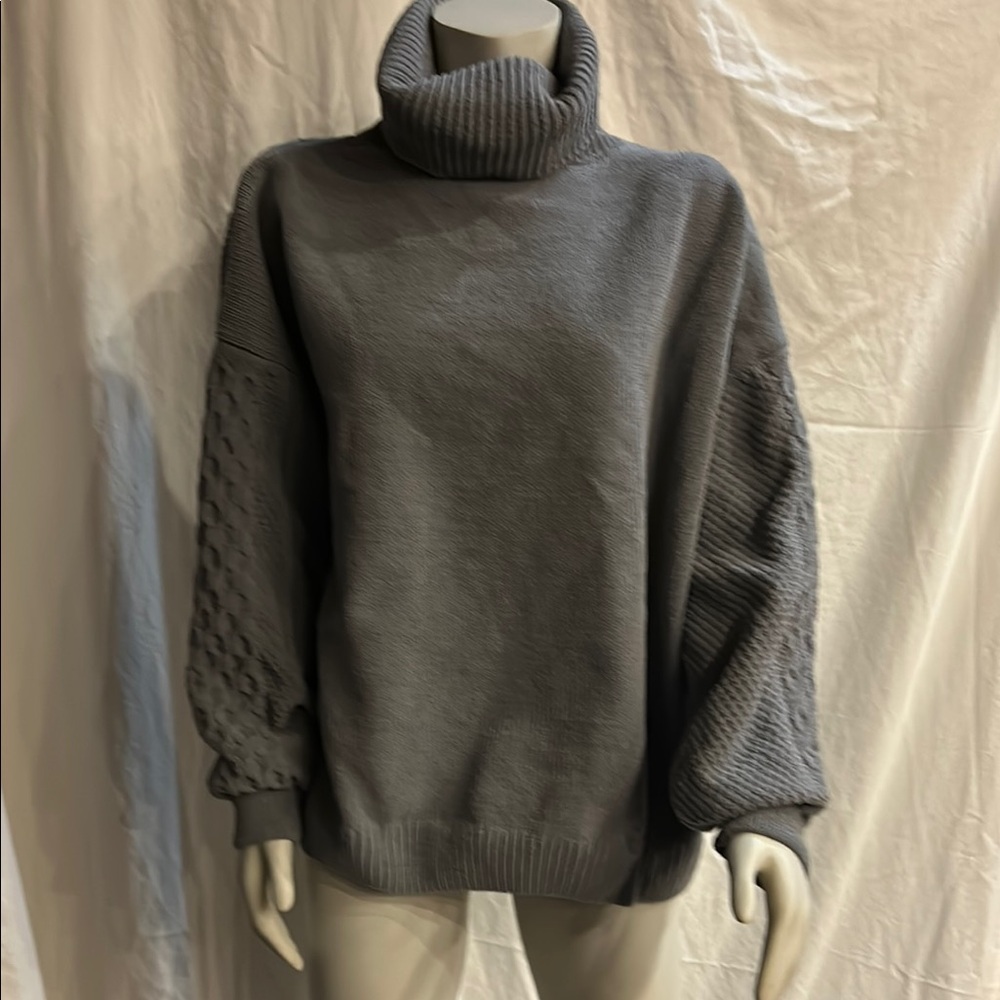 Gray Turtleneck Sweater
